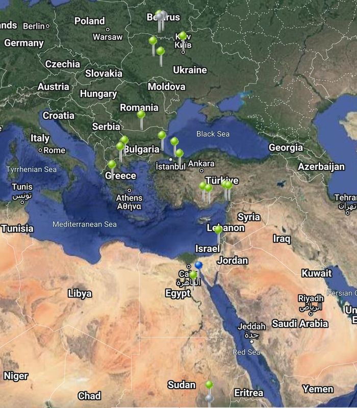 карта міграцыі вялікіх арляцоў